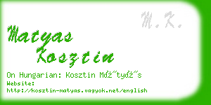 matyas kosztin business card